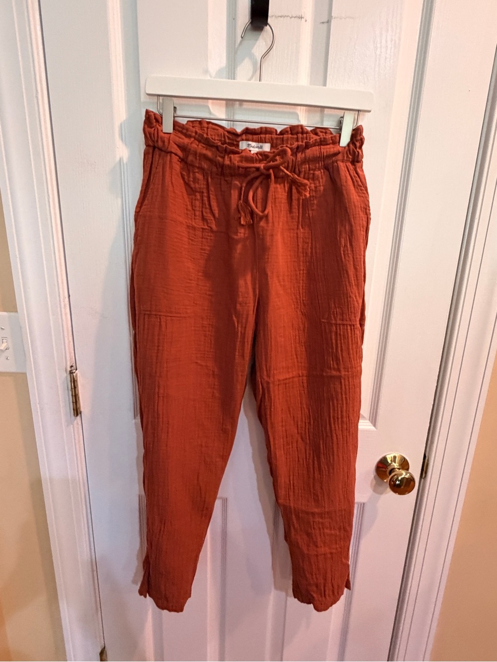 Women’s Madewell Rust Orange Drawstring Waist Pants Size XS